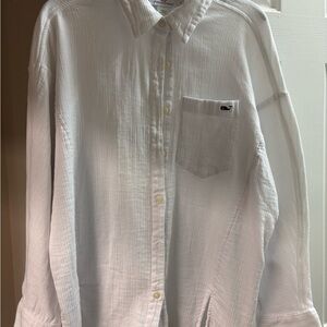 Womens White Button-Up Shirt